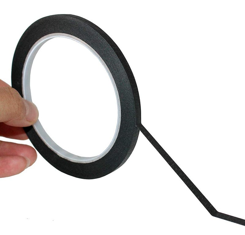 JINBING Paper Masking Tape for Painting & Drawing & DIY Nail Arts & Pattern Making Draping Tape 25m x 6 Rolls (Black) - Image 2